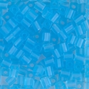 SB-148F:  Miyuki 4mm Square Bead Matte Transparent Aqua 