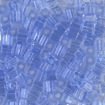 SB-159L:  Miyuki 4mm Square Bead Transparent Light Cornflower Blue 