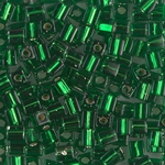 SB-16:  Miyuki 4mm Square Bead Silverlined Green 