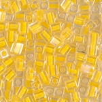 SB-202:  Miyuki 4mm Square Bead Lemon Lined Crystal 