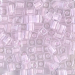 SB-207:  Miyuki 4mm Square Bead Pink Lined Crystal 