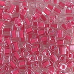 SB-208:  Miyuki 4mm Square Bead Carnation Pink Lined Crystal 