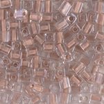 SB-215:  Miyuki 4mm Square Bead Blush Lined Crystal 