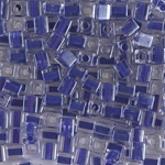 SB-239:  Miyuki 4mm Square Bead Royal Blue Lined Crystal 