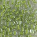 SB-245:  Miyuki 4mm Square Bead Lime Lined Crystal approx 250 grams - SB-245