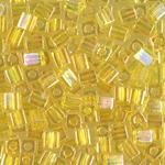 SB-252:  Miyuki 4mm Square Bead Transparent Yellow AB 