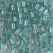 SB-2605:  Miyuki 4mm Square Bead Sparkling Aqua Green Lined Crystal approx 250 grams - SB-2605