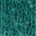 SB-2643:  Miyuki 4mm Square Bead Emerald Lined Aqua 