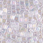 SB-265:  Miyuki 4mm Square Bead Transparent Pale Pink AB 