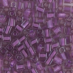 SB-2650:  Miyuki 4mm Square Bead Lilac Lined Amethyst 