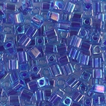 SB-353:  Miyuki 4mm Square Bead Cobalt Lined Sapphire AB 