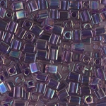 SB-356:  Miyuki 4mm Square Bead Purple Lined Amethyst AB 