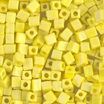 SB-404FR:  Miyuki 4mm Square Bead Matte Opaque Yellow AB 