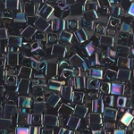 SB-455:  Miyuki 4mm Square Bead Metallic Variegated Blue Iris 