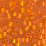 SB-8F:  Miyuki 4mm Square Bead  Matte Silverlined Orange 