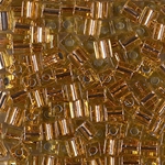 SB-971:  Miyuki 4mm Square Bead Copper Lined Pale Amber 