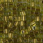 SB-975:  Miyuki 4mm Square Bead Copper Lined Pale Chartreuse 