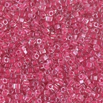 SB18-208:  Miyuki 1.8mm Square Bead Carnation Pink Lined Crystal 