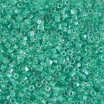 SB18-219:  Miyuki 1.8mm Square Bead Dark Mint Green Lined Crystal 