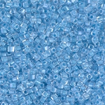 SB18-221:  Miyuki 1.8mm Square Bead Sky Blue Lined Crystal 