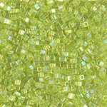 SB18-258:  Miyuki 1.8mm Square Bead Transparent Chartreuse AB 