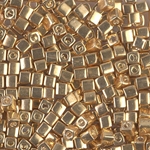 SB3-1052:  Miyuki 3mm Square Bead Galvanized Gold 