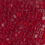 SB3-141:  Miyuki 3mm Square Bead Transparent Ruby 