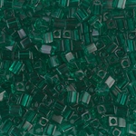 SB3-147:  Miyuki 3mm Square Bead Transparent Emerald 