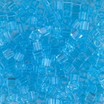 SB3-148:  Miyuki 3mm Square Bead Transparent Aqua 