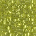 SB3-14F:  Miyuki 3mm Square Bead Matte Silverlined Chartreuse approx 250 grams - SB3-14F