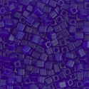 SB3-151F:  Miyuki 3mm Square Bead Matte Transparent Cobalt 