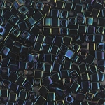 SB3-452:  Miyuki 3mm Square Bead Metallic Dark Blue Iris 