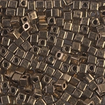 SB3-457:  Miyuki 3mm Square Bead Metallic Dark Bronze 