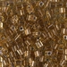 SB3-971:  Miyuki 3mm Square Bead Copper Lined Pale Amber - SB3-971*