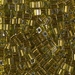 SB3-975: Miyuki 3mm Square Bead Copper Lined Pale Chartreuse 100 grams - SB3-975