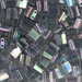 TL-2440D:  Dark Transparent Gray Rainbow Luster Miyuki Tila Bead approx 100 grams - TL-2440D