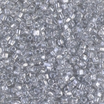 TR10-1105:  Miyuki 10/0 Triangle Sparkling Pale Gray Lined Crystal 