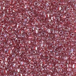 TR10-1554:  Miyuki 10/0 Triangle Sparkling Cranberry Lined Crystal 