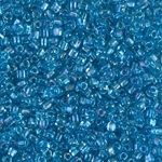 TR10-1823:  Miyuki 10/0 Triangle Sparkling Blue Lined Aqua AB 