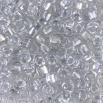 TR5-1105:  Miyuki 5/0 Triangle Sparkling Silver Gray Lined Crystal 