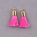 TSS-FLP-G: Small Tassel - Flamingo Pink Thread with Gold Cap - (2pcs) - TSS-FLP-G
