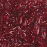 TW206-1716:  Miyuki 2x6mm Twisted Bugle Bead Dyed Transparent Cranberry 