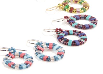 Half Tila Circle Earrings